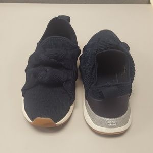 ZARA Girls Navy Bow Slip On Sneaker